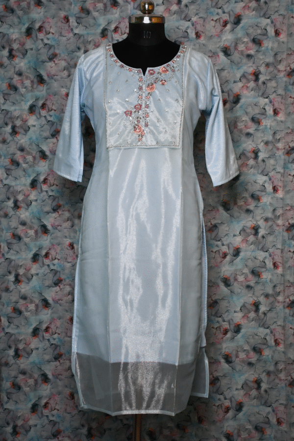 Long Kurti Top (Pastel Blue)