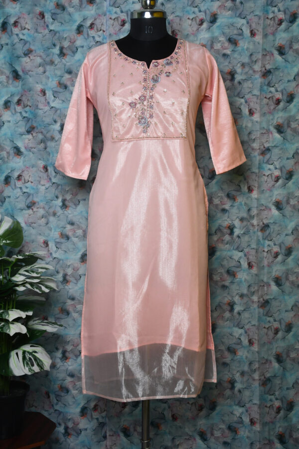 Long Kurti Top (Pastel Peach)